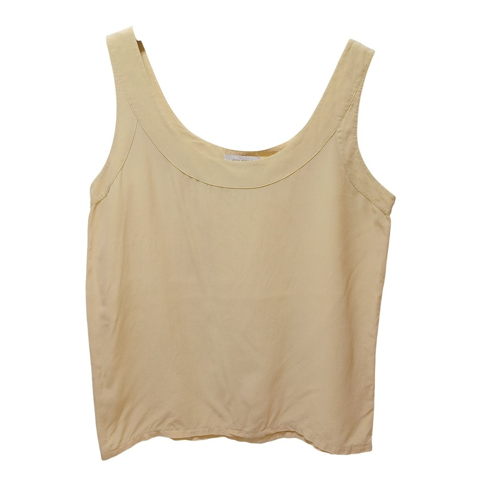 Ellen Ashley Scoop Silk Tank Top Womens M Butter Yellow Minimalist Quiet Luxury